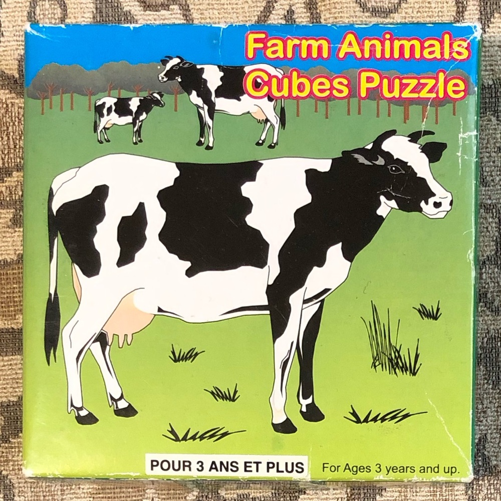 Regal 6 Cube Block Puzzle: Farm Animals Puzzle - Cow, Pig, Horse, Sheep, Dog+